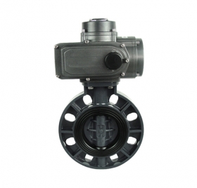 Plastic electric butterfly valve