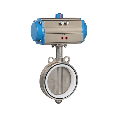 Fluorine-lined pneumatic stainless steel butterfly valve features