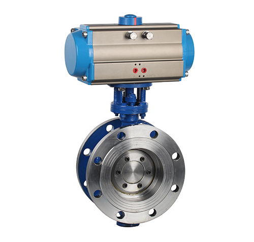Hard seal pneumatic flange type butterfly valve