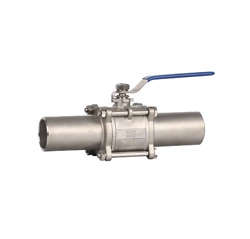 Manually extended welded ball valve features